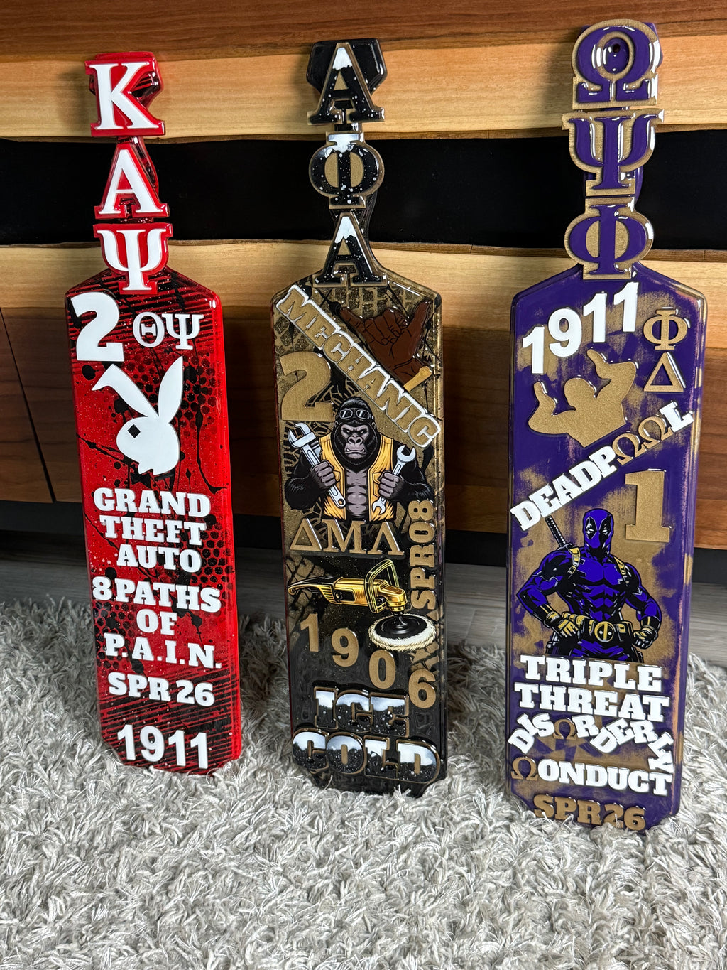 22" Hand-Painted & Handcrafted Greek Paddle