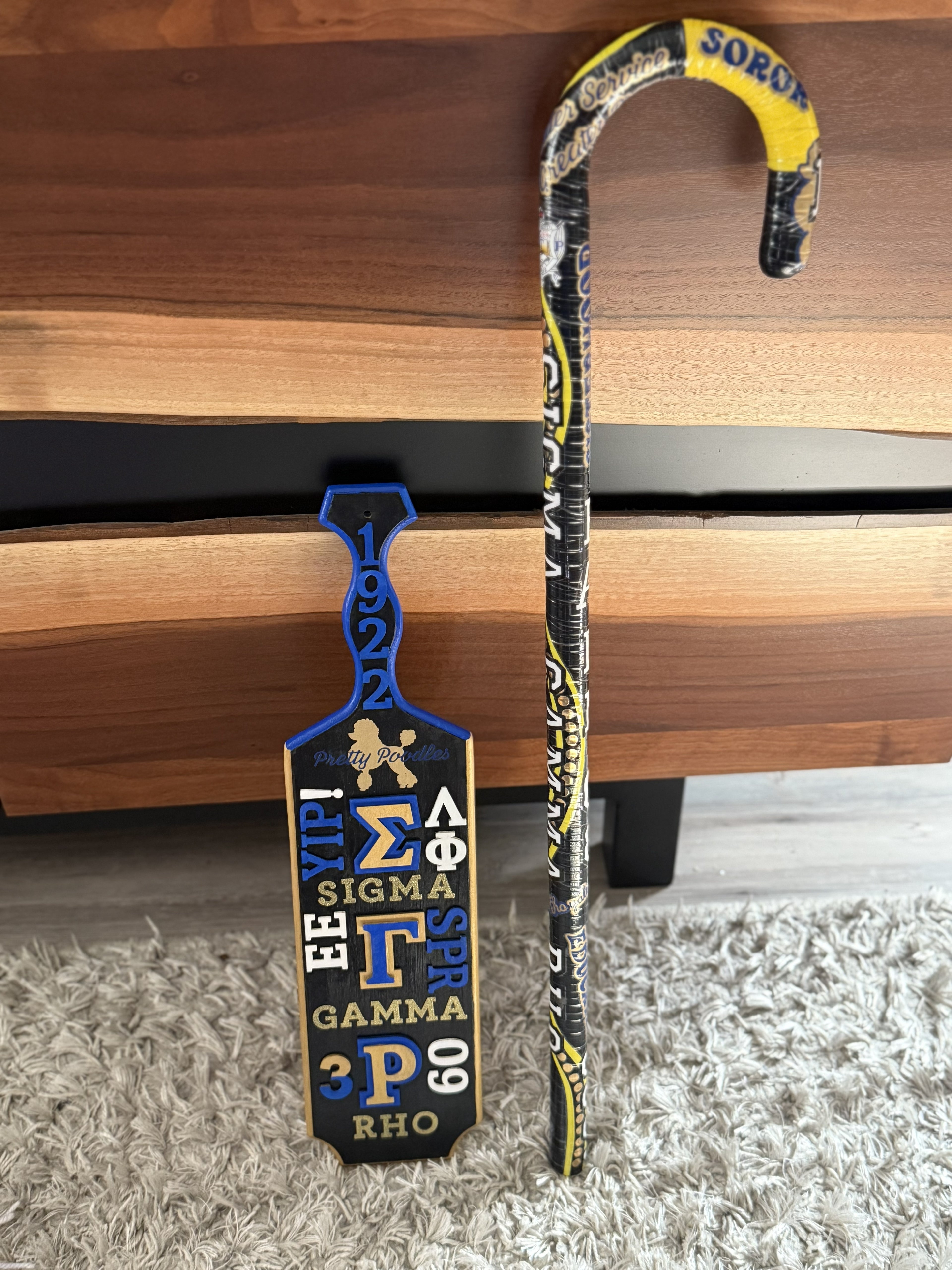 Handmade Sigma Gamma Rho Cane