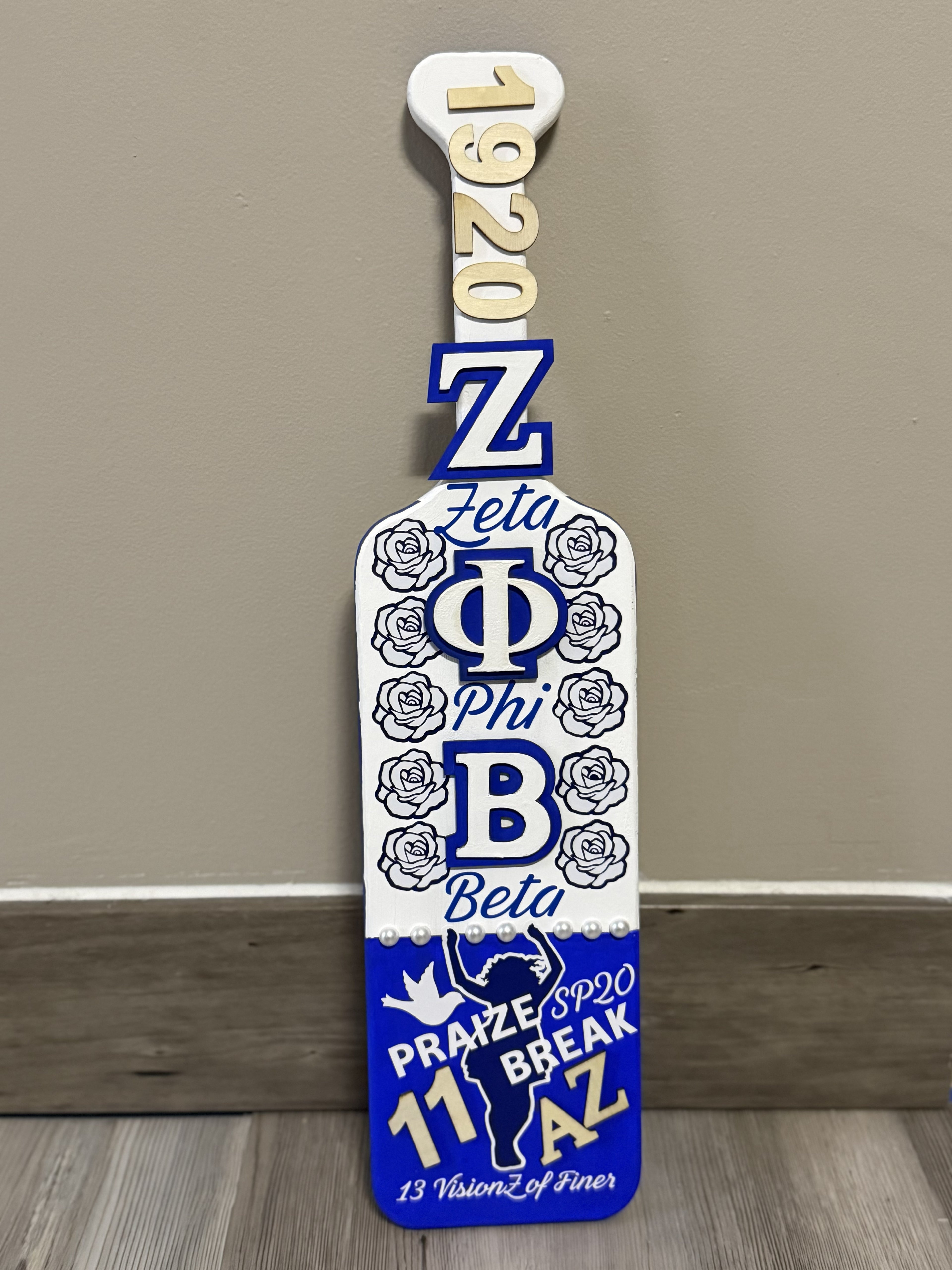 Zeta Phi Beta Custom Greek Paddle